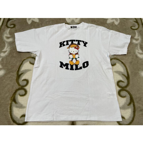 A BATHING APE × Hello Kitty MILO T-shirt size L White EX limited From JAPAN