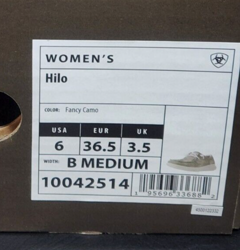 Ariat Womens Size 6 Hilo Fancy Camo Slip On Shoes 10042514 Ladies B Medium - Picture 10 of 10