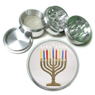 Hanukkah D2 Black metal Herb Grinder 4 Piece Hand Mueller