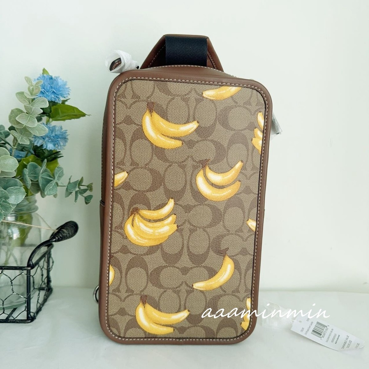 NWT Coach Sullivan Pack In Signature Canvas With Banana Prin CR295