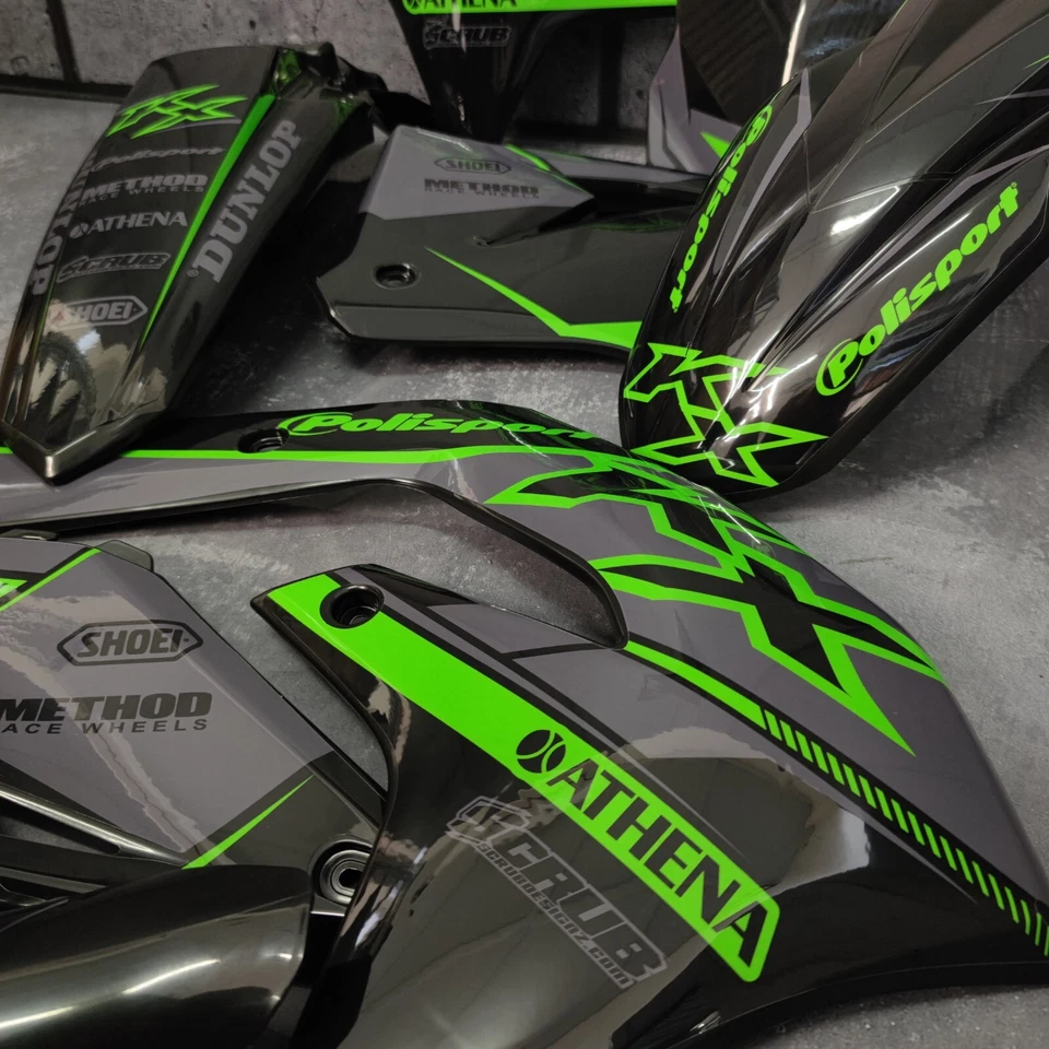 Plásticos + Gráficos Kawasaki KX250 2017-2020 KX250F aplicado Foto 4 de 4