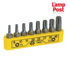 CK Tools T4523 Set of 8 x Torx (TX) Star Screwdriver Insert Bits on Clip