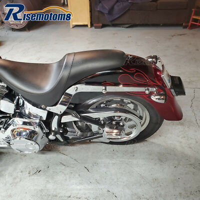 Chrome Rear Turn Signal Relocation Mount Kit For Harley Softail Standard Fat Boy