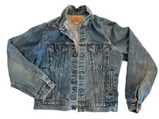 Vtg 80s 90s Levis Denim Trucker Blue Jean Jacket Youth Size 20 Women XS HOLES