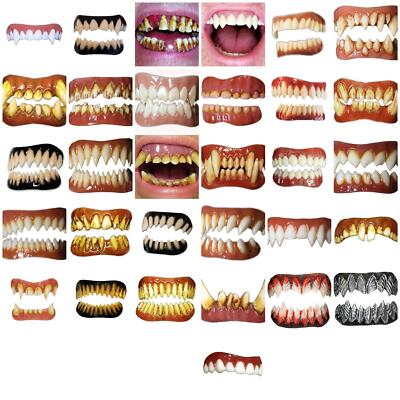 #ad Dental Distortions Pennywise Grell Hyde Raptor Orc Minion Gaul Costume Teeth $54.95