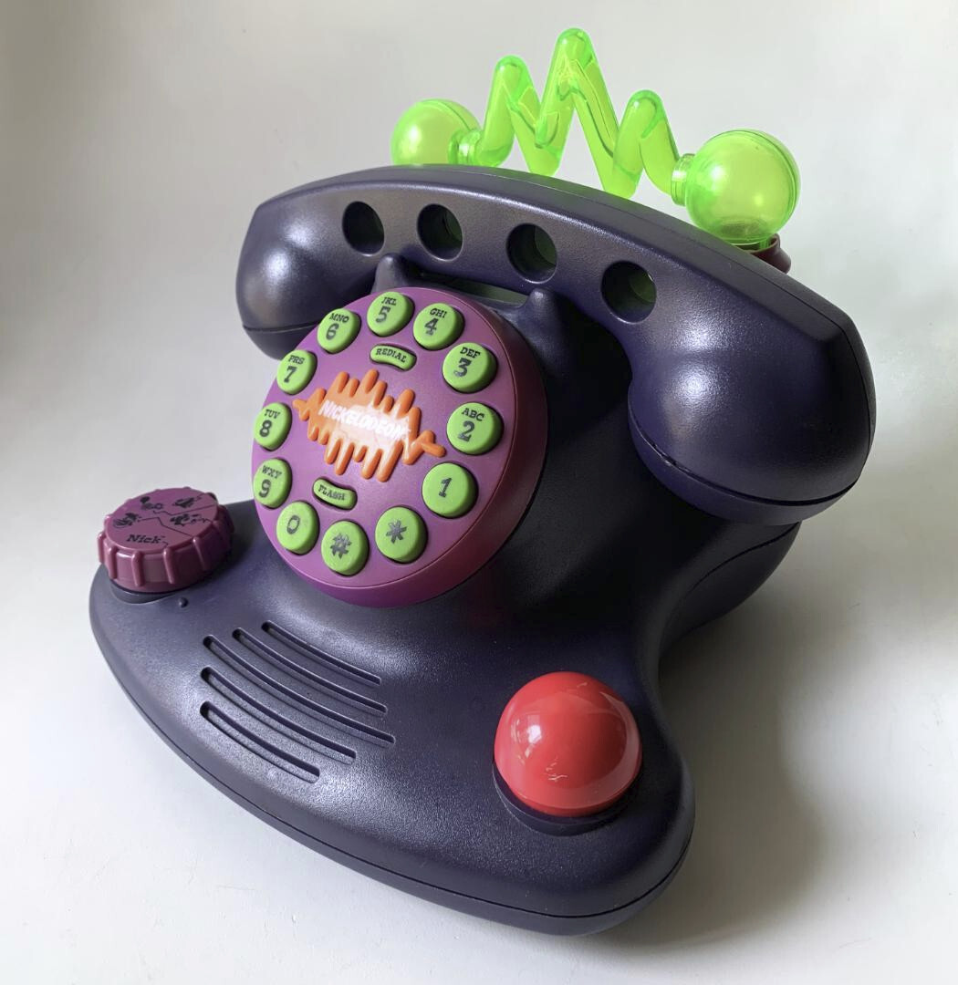 Nickelodeon Talk Blaster Telephone Purple Black Rare 1997 Nickelodeon Talk Blaster Telephone Purple Black Rare 1997