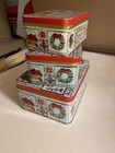 Three Nesting Christmas Tins Vintage — photo 3