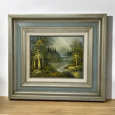 Vintage Oil Painting Signed By Adam Chappell Framed Landscape