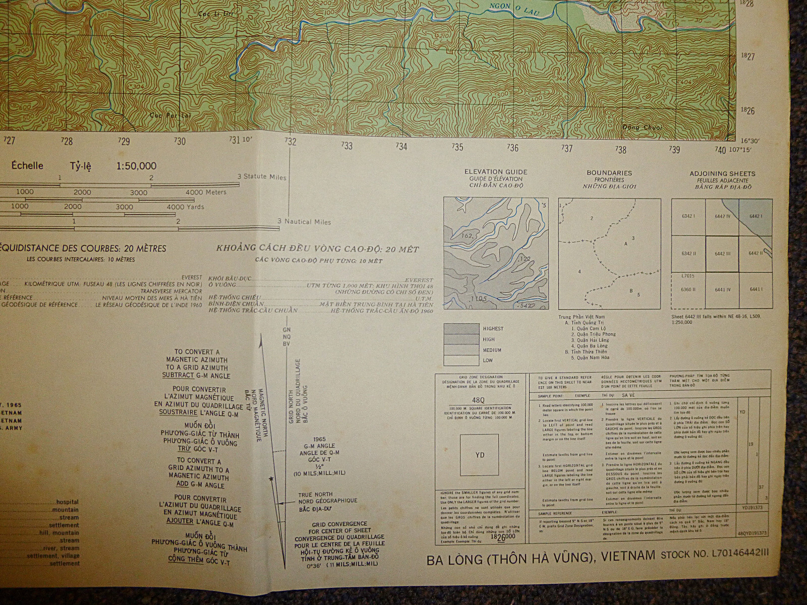 Carte MACV-SOG – Vinh Loi, Bac Lieu, Guerre Du Vietnam – Base USSF Phu Loc