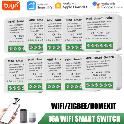 Mini 16A Wifi Smart Schalter Smart Home Licht Schalter Modul Arbeit mit Alexa
