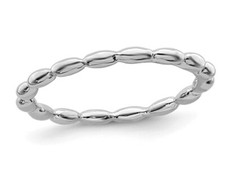 Stackable Bead Ring in Sterling Silver