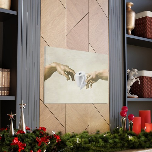 Creation of Adam Toilet Canvas Bathroom Wall Art - Picture 5 of 9
