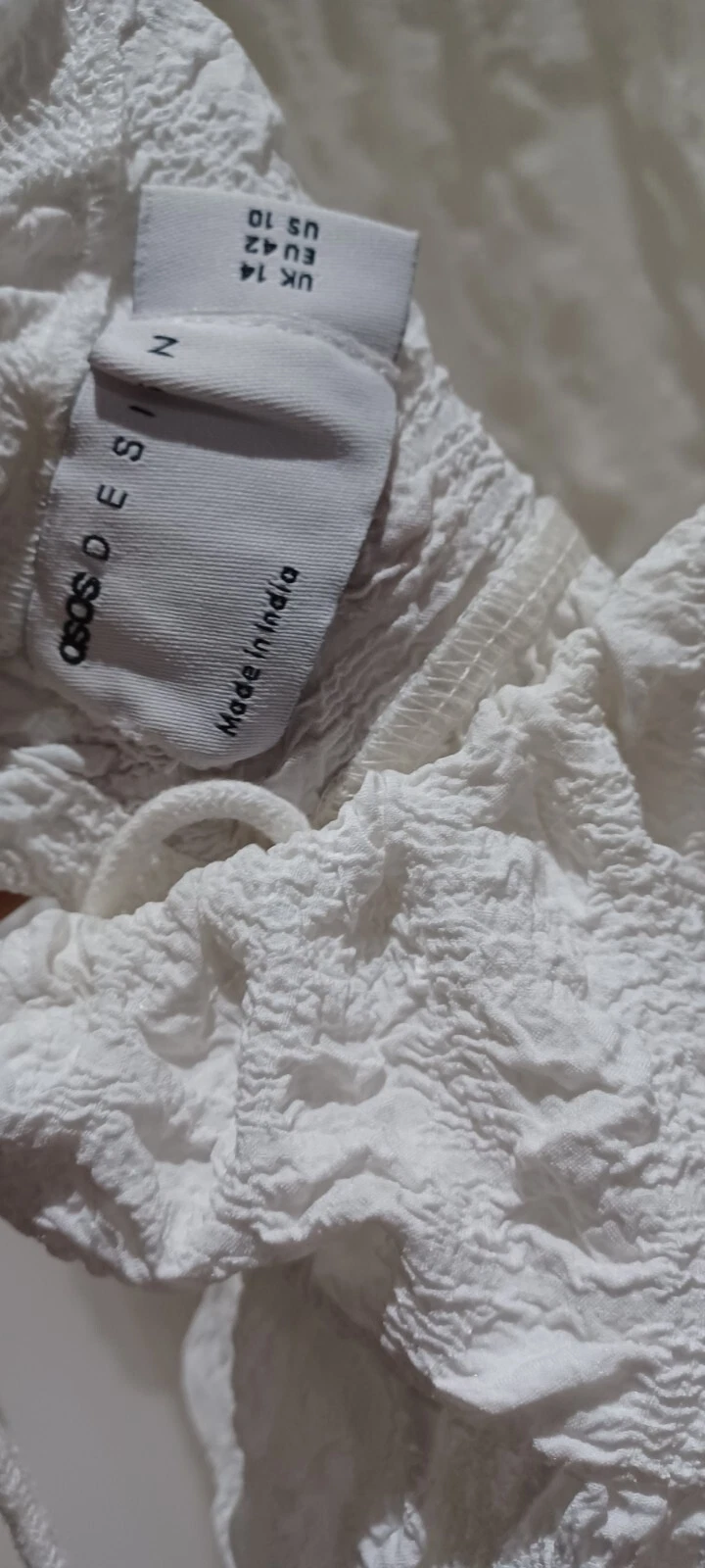 OFF WHITE Abito Asos Off White aperto dietro taglia 14