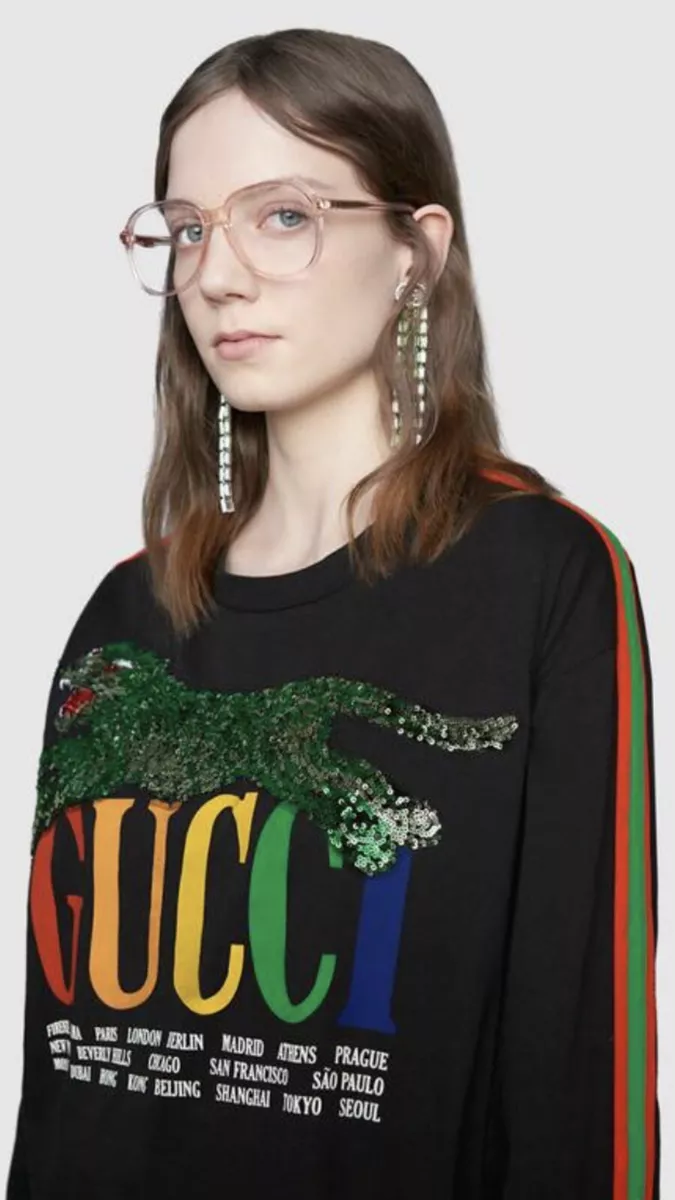 Gucci - Oversized Logo T-Shirt - Women - Cotton - S - Black