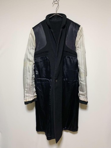 Raf Simons Chester Coat Black Wool Blend 1998 Autumn Vintage Used Size L/46 - Picture 7 of 8