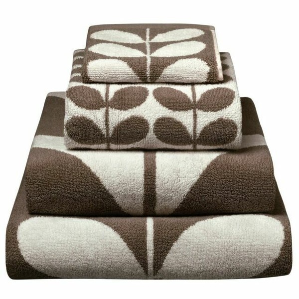 Orla Kiely Bath Towel Duet Charcoal BNWT 580GSM Cotton 70 x 125 cms