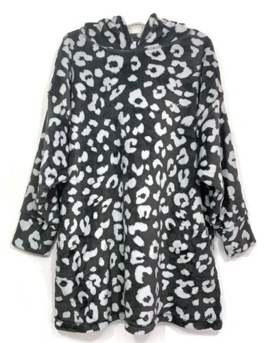 Justice Girls Sz S/M Leopard Loungie Hooded Nightgown Pajama Hoodie Sleep Shirt - Picture 4 of 4