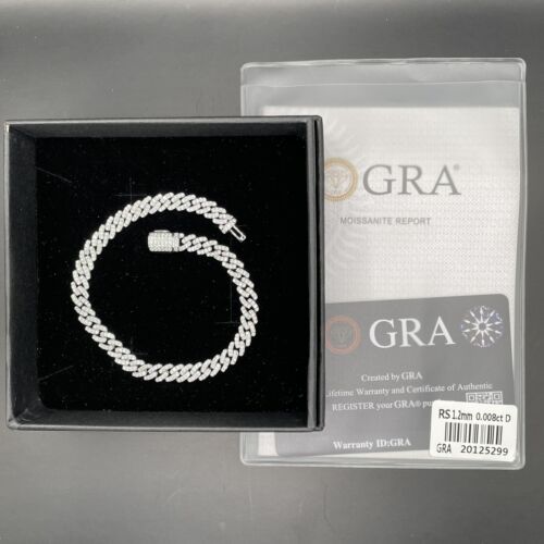 HIGH QUALITY MOISSANITE 6MM Miami Cuban Link Bracelet S925 8inch (PASSES TESTER) - Picture 1 of 10