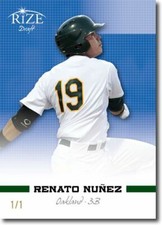RENATO NUNEZ 2012 Rize Rookie Emerald BLUE Blank Back RC 1/1