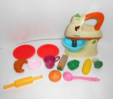 In Home Electronic Toy Stand Mixer Baking Spins Lights Bowl Dishes Food Veggies