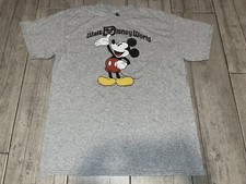 Vintage Disney Mickey Mouse Walt Disney World Gray T Shirt Adult Size Large