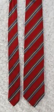 JZ Richards USA Made Men's Necktie Red Striped 100% Silk Neck Tie 59 X 3 3/4