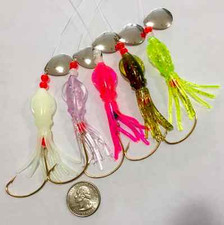 BEST FLUKE FLOUNDER B2 SQUID FISHING RIGS LURES MUSTAD SEA BASS (FREE LURES)