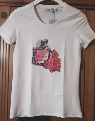 Neu!Traumhaftschönes''Bluhmod''Da.Shirt Nieten/Straß Stretch NP:24,99 GR:S s.Maß!