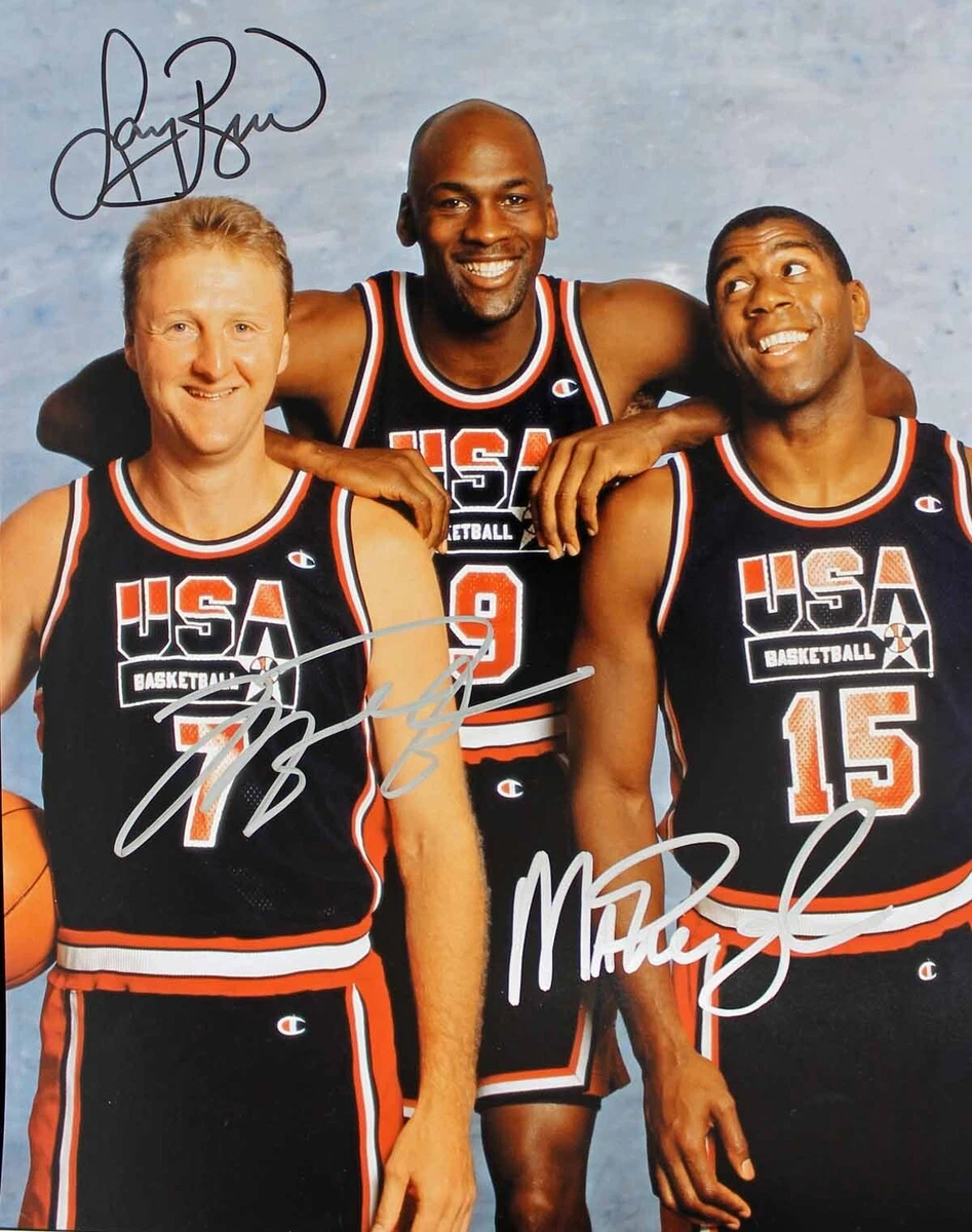 Michael Jordan, Larry Bird & Magic Johnson Signed Team USA LE