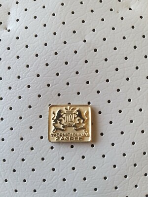 Tobacco factory Zagreb, Logo Emblem Vintage, Pin Badge, Zagreb, Croatia