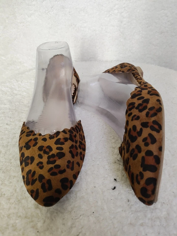 Zapatos sin cordones sintéticos con estampado de guepardo marrón 8 planos restringidos para mujer D'orsay Foto 4 de 4