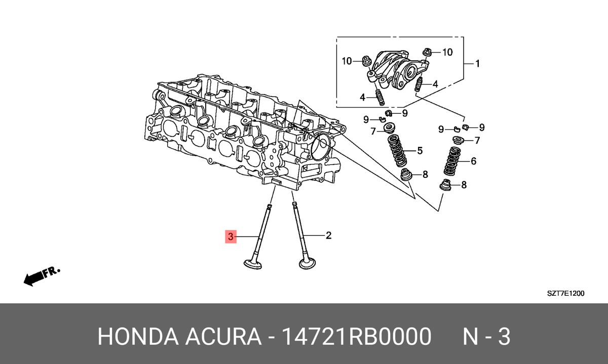 Genuine OEM Exhaust Valve 14721-RB0-000 Fits 16-21 Honda HR