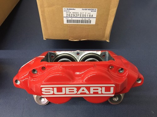 Par de pinzas de freno delanteras SUBARU WRX DE FABRICANTE DE EQUIPOS ORIGINALES SUBARU ROJA 4 PISTONES 2006-07 - Imagen 2 de 3