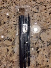 3 Pieces LANCOME Black Trim Makeup Brush~1 Blush & 2 Eye Shadow Brushes~ SEALED