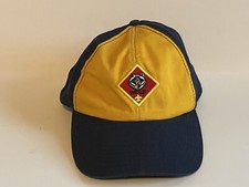 Boy Scouts Cub Scout Wolf Hat Cap Adjustable Strap Youth M/L Yellow  Blue