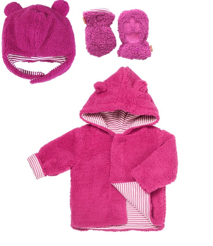 MAGNIFICENT BABY fleece JACKET+HAT+MITTENS size 0-3 mos MUST HAVE !!
