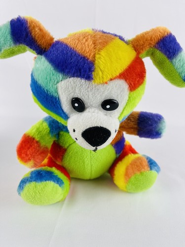 Peek A Boo Toys Dog Rainbow Tie Dye Colorful Plush Stuffed Animal 8” - Picture 7 of 12