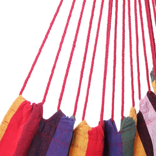 Cotton Canvas Hanging Rope Chair with Cushions Bohemian Style Home Decor - Picture 8 of 12
