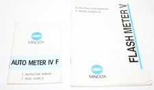 Minolta Original Auto Meter IV F  Flash Meter V Instruction Manuals