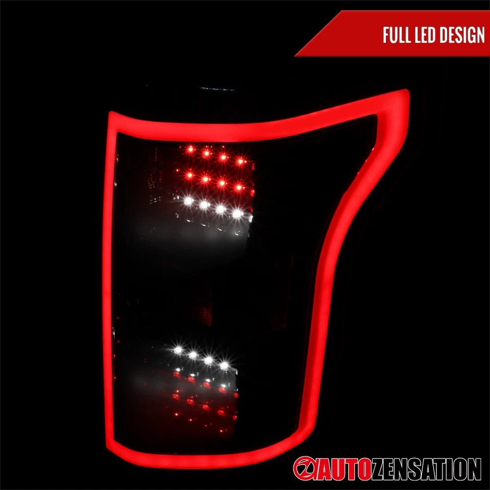 Fit 2015 2016 2017 Ford F150 Black Dark Smoke Full LED Tail Lights Brake Lamps Foto 4 de 4