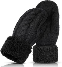 Winter Warm Mittens for Women Cozy Thick Knitted Gloves Soft Lining Gifts