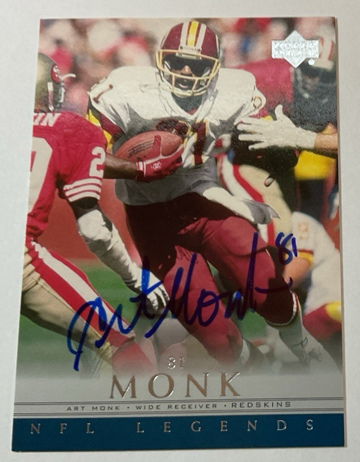Art Monk 2000 Upper Deck NFL Legends Autograph #MK Auto Card