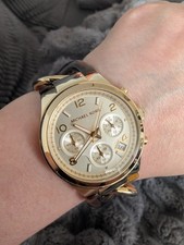 Michael Kors Damen Armbanduhr Gold - Batterie Leer