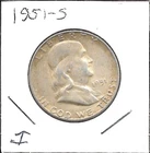 1951-S San Francisco Mint Franklin 90% Silver Half Dollar US 50c coin (I)