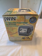 JWIN JV-TV1010 5.5" Inch Black And White TV AM/FM Radio Receiver Open Box New