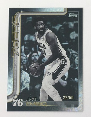 2025-26 Topps Joel Embiid #d 22/50 Target Blackout Flash Drop SP Insert 76ers