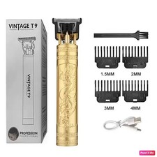 Vintage T9 Cordless Hair Clippers for Men Electric Beard Trimmer Set