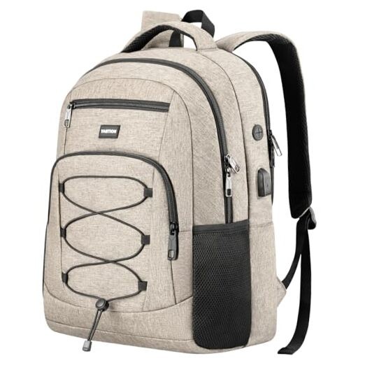 Stylish Beige Laptop Backpack for Women & Teens 15.6 Inch