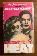 Heat (1972) - 1990s UK VHS Tape, PAL - Joe Dallesandro / Andy Warhol, Morrissey