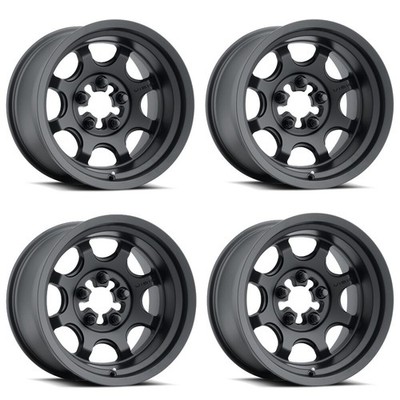 Set 4 15'' Vision 351 Flow   Satin Black 15x10 Wheels 5x4.5 (5x114.3) 0mm Rims